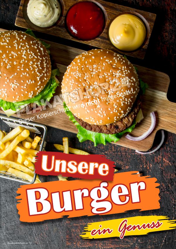 Burger-Werbeposter für Gastronomie