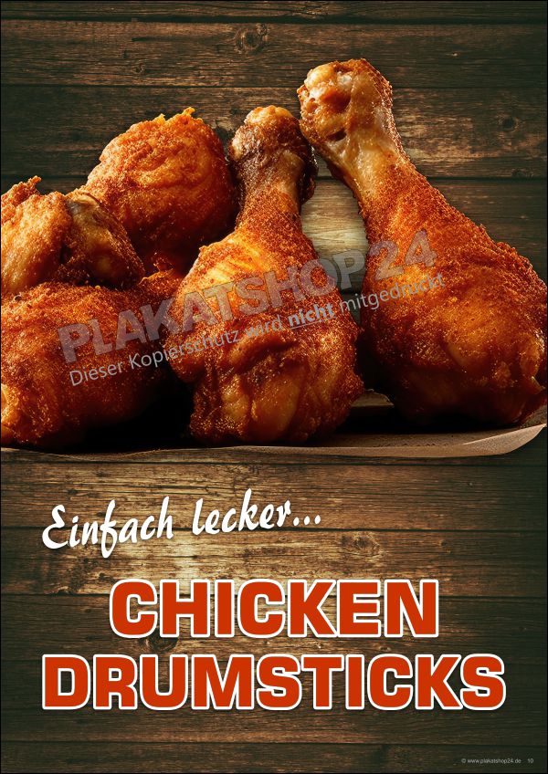 Gastronomie Plakat Hähnchenschenkel – PVC-Plane & Klebefolie UV-stabil Gastronomie Plakat Hähnchenschenkel – PVC-Plane & Klebefolie UV-stabil