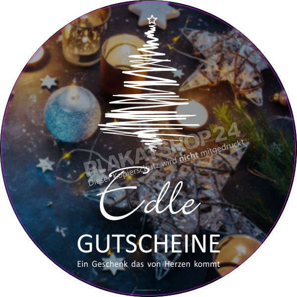 Aufkleber für Werbung für edle Weihnachtsgutscheine