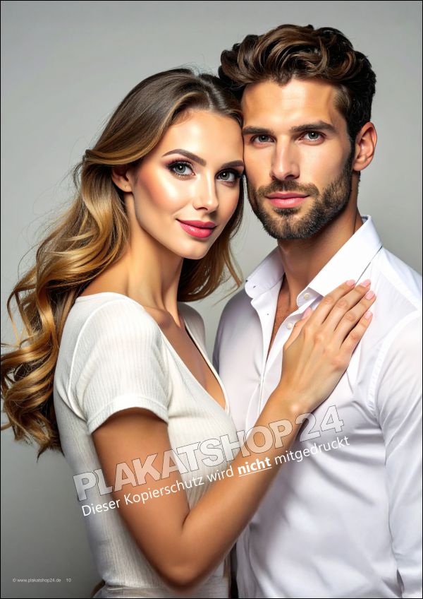 Schaufensterplakat mit Damen und Herren Motiv