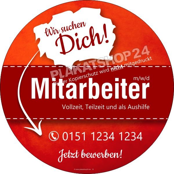 Aufkleber Mitarbeiter gesucht
