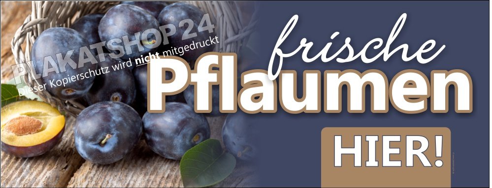 Querbanner_Pflaumen Werbebanner für Obstbauern/Obsthändler frische Pflaumen