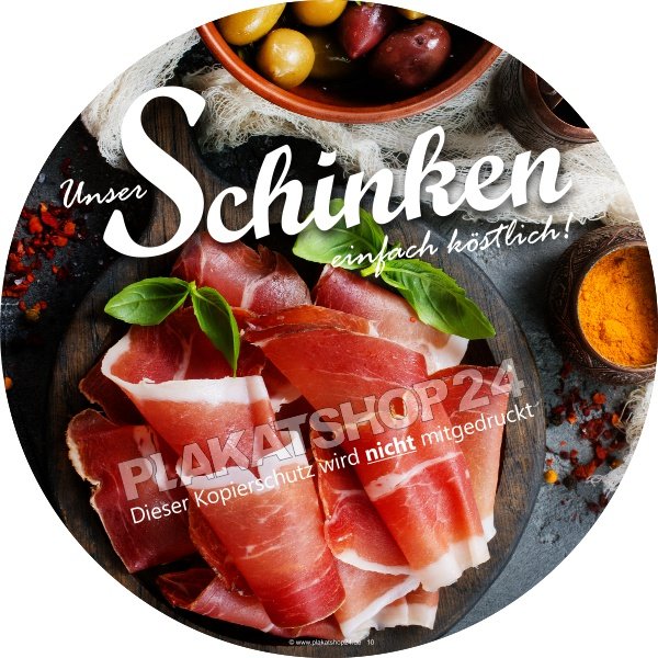 Metzgereiaufkleber Schinken geschnitten