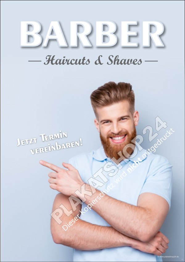 Dekoposter für Barbershop Schaufenster/Kundenstopper