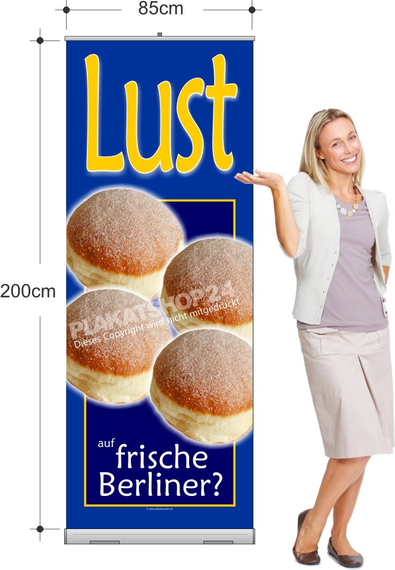 96a23c7c2c45612b8daf94e529ce6f39 Rollup-Banner frische Berliner, Pfannkuchen und Krapfen