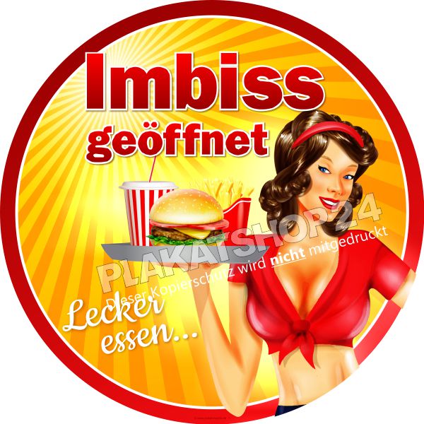 Selbstklebende Werbefolie Imbiss geöffnet