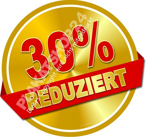 c4e10536484b4531790a26522f78f59c Aufkleber 30 Prozent reduziert
