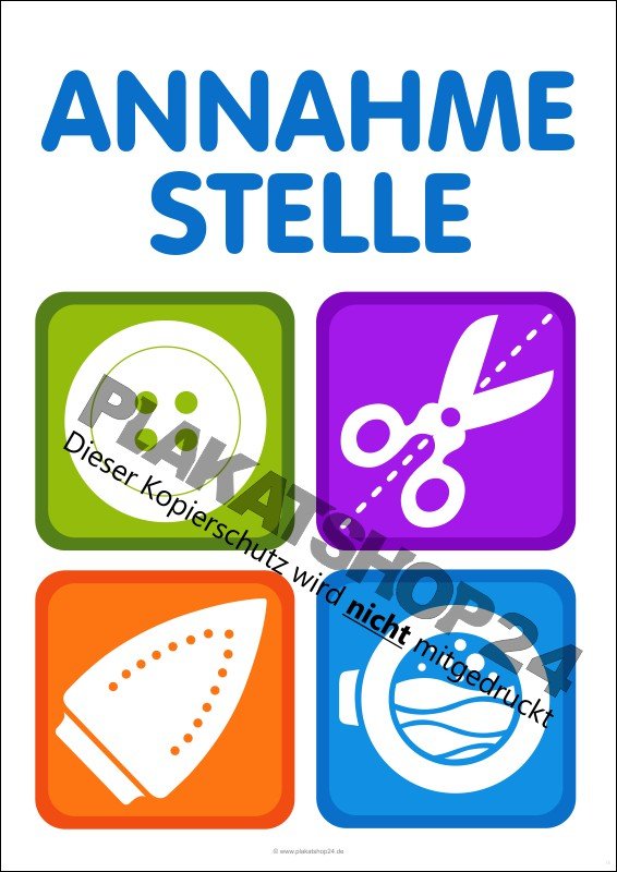 XA8798 Hinweisplakat für Kundenstopper, Schaufenster Textilpflege