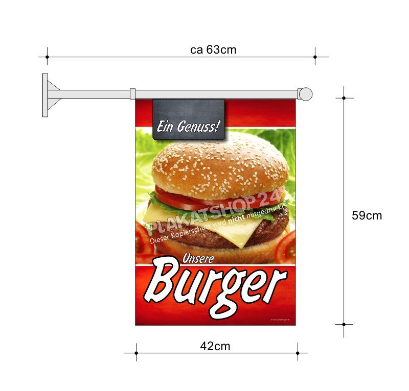 Imbissfahne A2 Burger-Werbung