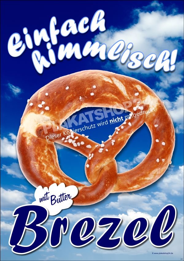 Brezel-Schild (Plakat) für Brezel-Werbung