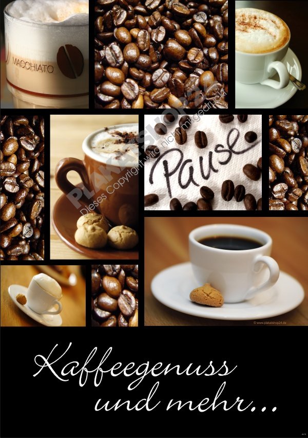 Plakat Kaffeegenuss für Kaffeewerbung 