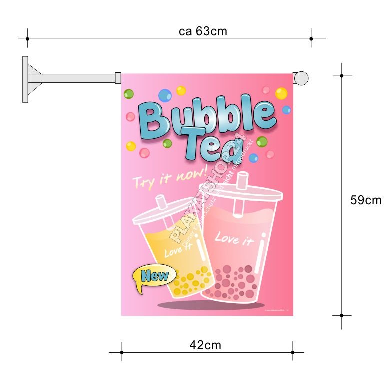 werbefahne-bubble-tea Wetterfeste Bubble-Tea-Fahne