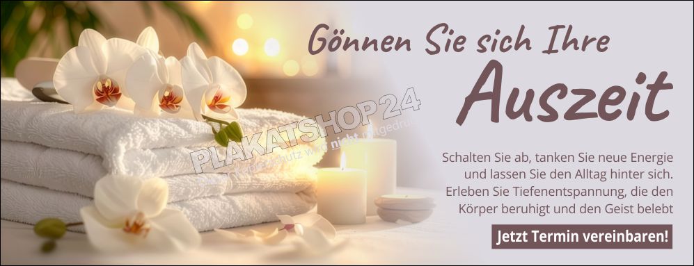 Massage Werbebanner wetterfest – PVC-Plane & Klebefolie für Schaufenster & Fassade