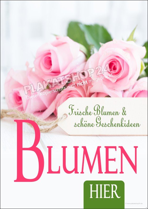 Frische Blumen, schöne Geschenke - Blumenplakat für Floristik