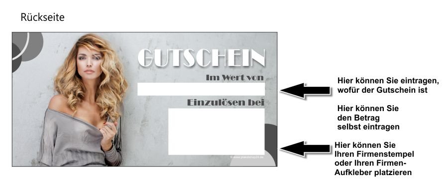Friseurgutschein für den Verkauf im Friseursalon
