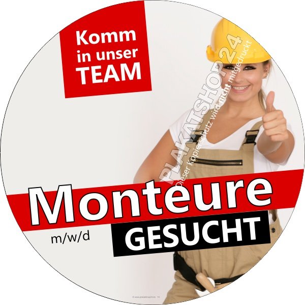 stellenangebotsaufkleber Werbeaufkleber Monteure gesucht
