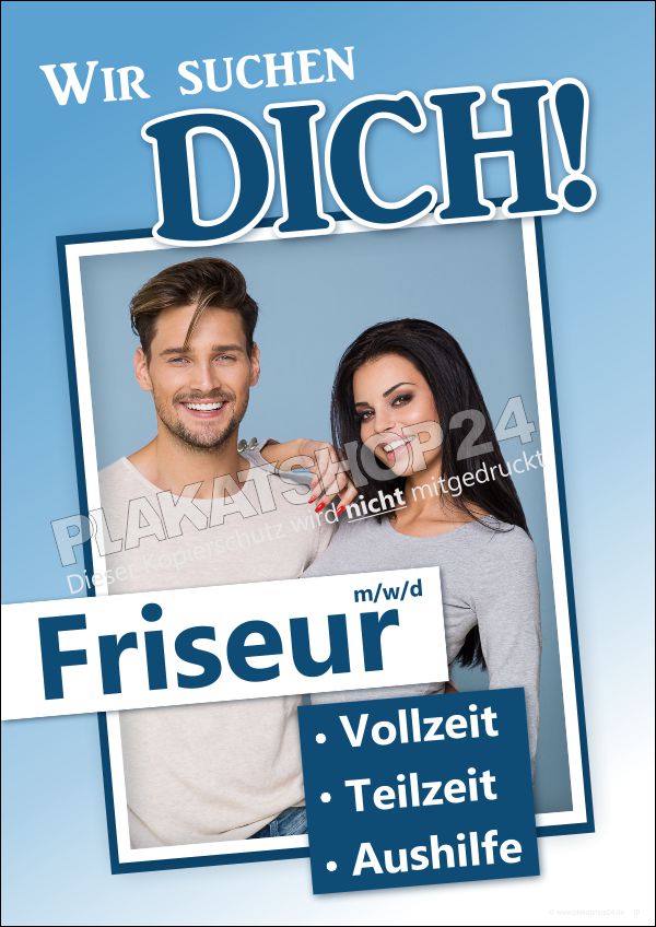 Friseurposter Wir suchen Dich