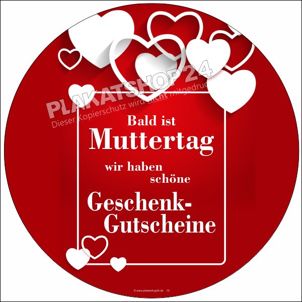 Fensterfolie für Geschenkgutscheine zum Muttertag Fensterfolie für Geschenkgutscheine zum Muttertag