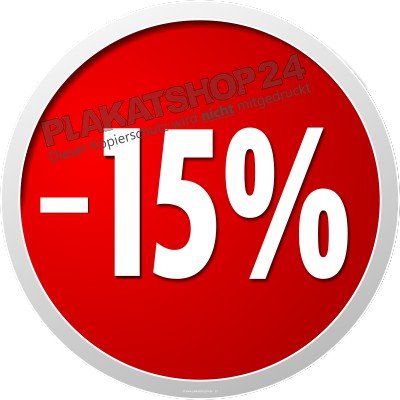 Runder Sticker -15% für Sale oder Reduziert-Aktionen