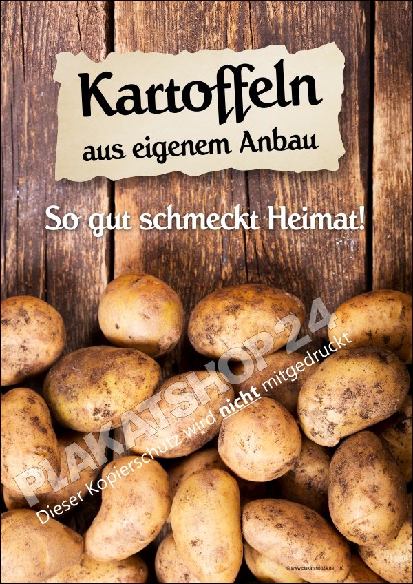 Kartoffelplakat Erzeugnis aus eigenem Anbau