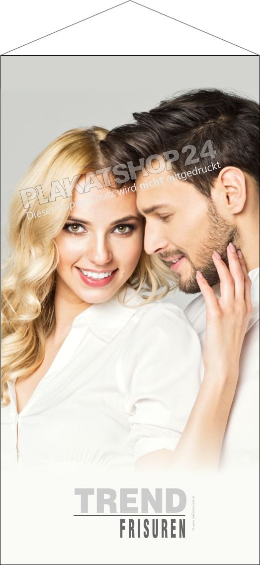 Günstiges Textilbanner für Damen- und Herrenfriseur