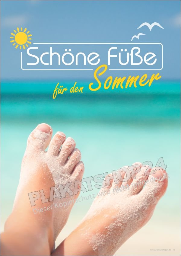 Sommerdeko Plakat Schaufenster Fußpflegesalon