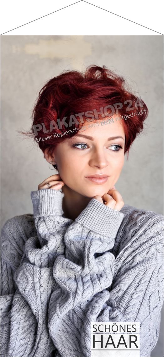 Stoffbanner Hairdresser Coloration Rot