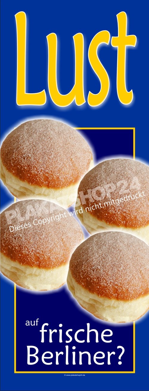 Günstiges Werbebanner für Berliner, Krapfen, Pfannkuchen