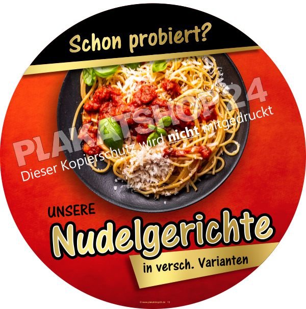 Schaufensterfolie Nudelgerichte