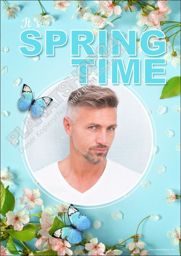 Frühlingsdeko Friseurposter Herren