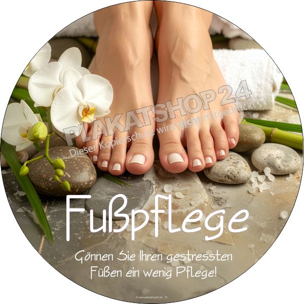 Werbefolie für Fusspflege z.B. für Reklame an Fusspflege-Schaufenster