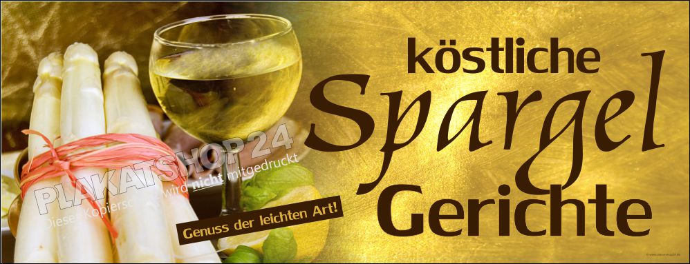 Werbeplane für die Gastronomie Werbung für Spargelgerichte