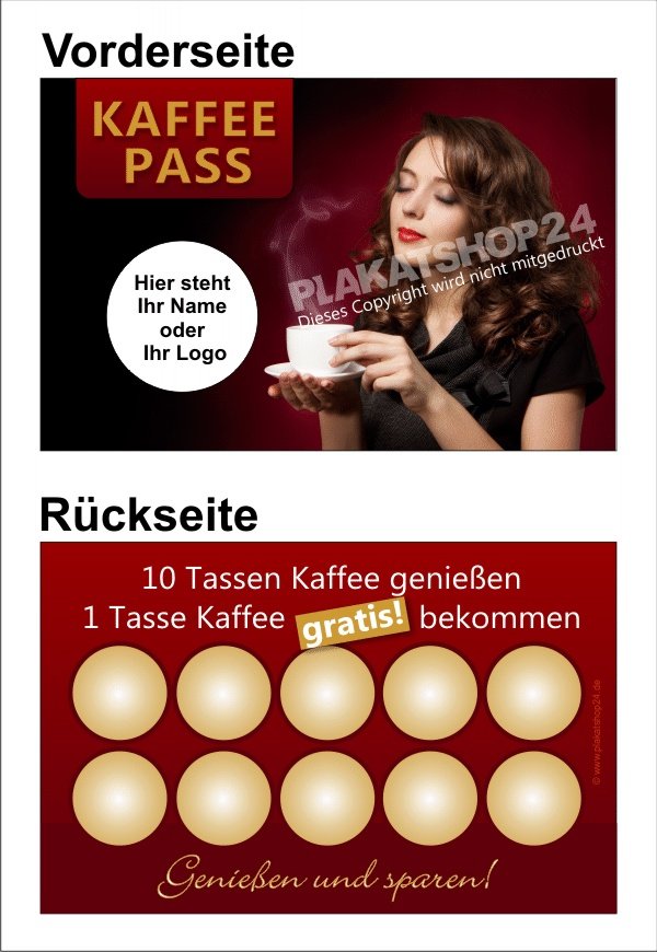 Individuell gestalteter Kaffeepass / Kaffeetreuekarte