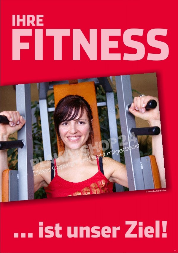 Plakat für Fitnesscenter für Kundenstopper oder Schaufenster 