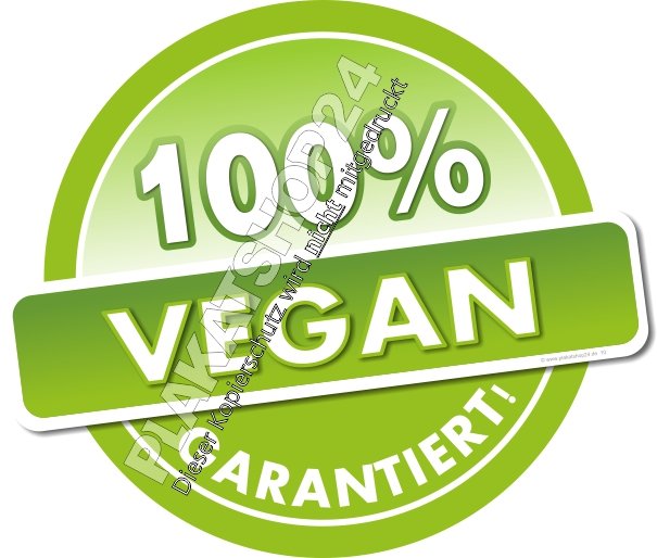 Werbefolie 100% Vegan garantiert