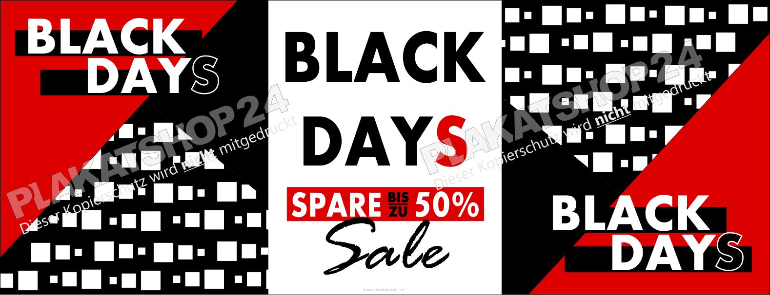 Werbeplane für alle Geschäfte zum Black Sale