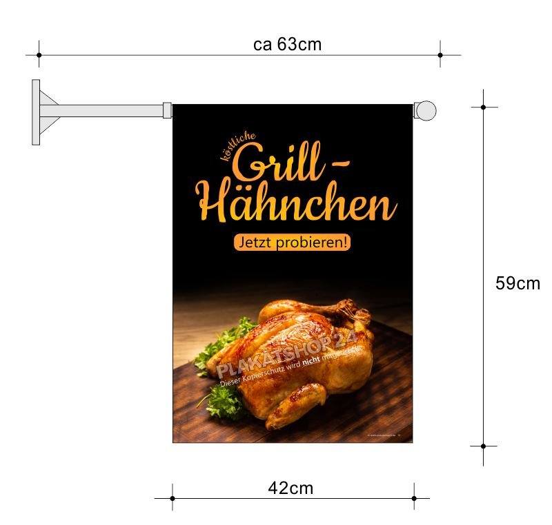 imbissfahne-grillhaehnchen Imbissfahne knusprige Grillhähnchen