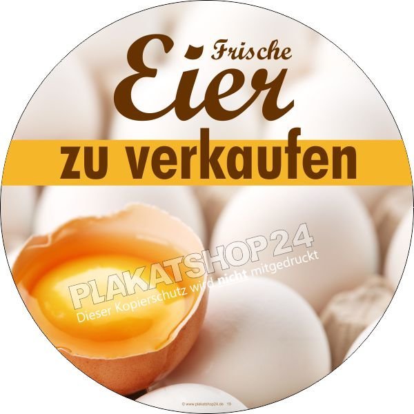 PVC-Schild 'Frische Eier' – 32,3x29,2 Cm, Retro Design, Für Wohnung & Hof-Dekoration