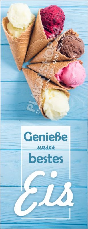 Eis De Werbung Es Rappelt Im Karton Auffälliges Rollup-Banner Eisverkauf Eiswaffel