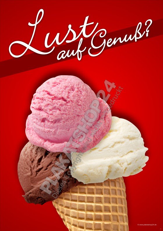 Eis De Werbung Es Rappelt Im Karton Auffälliges Rollup-Banner Eisverkauf Eiswaffel